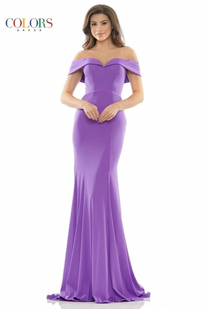 The Event Shop Colors Dress Off The Shoulder Ruched Back Gown