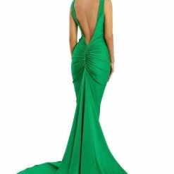 Nicole Bakti Backless Ruched Gown
