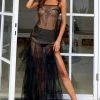 Jessica Bara Elandra Crystal Tulle Mesh Maxi Dresh