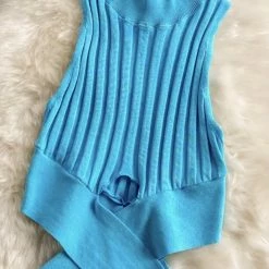 Reve Doll Essentials Jessica Bara Frankie Knit High Neck Crop Top