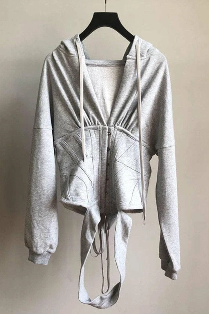 Influencer Style Jessica Bara Juliana Long Sleeve Corset Sweatshirt