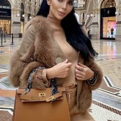 Jessica Bara Margot Long Sleeve Leather Moto Jacket Influencer Style