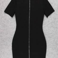 Dresses Jessica Bara Cailin Bodycon Zip Up Mini Dress