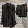 Jessica Bara Clyde Pinstripe Blouse And Shorts Two Piece Set Summer Lovin'