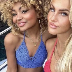 Influencer Style Jessica Bara Kayleigh Crochet Two Piece Bikini Set