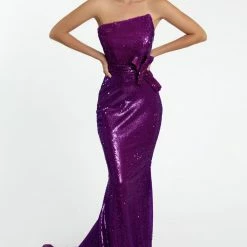 The Event Shop Nicole Bakti Asymmetrical Sequins Gown