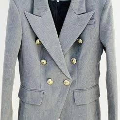 Reve Doll Essentials Jessica Bara Georgie Double Breasted Gold Button Blazer