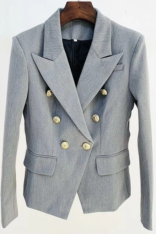 Reve Doll Essentials Jessica Bara Georgie Double Breasted Gold Button Blazer