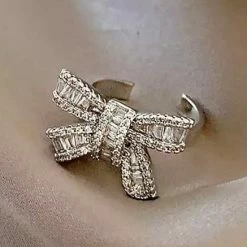 Jessica Bara Betsie Rhinestone Bow Ring