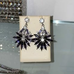 The Event Shop Jessica Bara Charmaine Flower Diamond Dangle Earrings