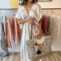 Summer Lovin' America And Beyond Short Sleeve Striped Kimono