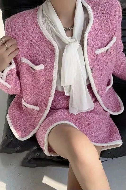 Jessica Bara Janelle Tweed Jacket And Skirt Two Piece Set The 9-5 Shop