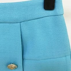 The 9-5 Shop Jessica Bara Lucia Gold Button Mini Skirt