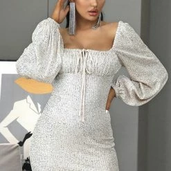 Jessica Bara Brittany Long Sleeve Sequin Mini Dress