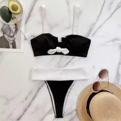 Jessica Bara Eleanor Color Block Bowknot Bikini Set
