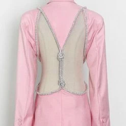 Jessica Bara Hensely Crystal Open Back Blazer Birthday Suit