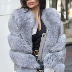 Best Sellers Jessica Bara Gavin Leather & Fur Long Sleeve Jacket