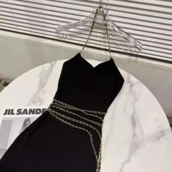 Birthday Suit Jessica Bara Ginette Chain Strappy Halter Mini Dress