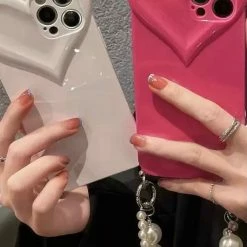 ReveBoutique Jessica Bara Haylee Heart Pearl Crossbody Phone Case Accessories