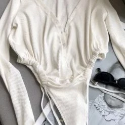 Jessica Bara Kian Long Sleeve Cut Out Bodysuit Reve Doll Essentials