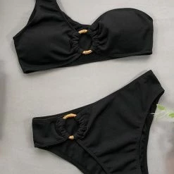 Jessica Bara Abba One Shoulder High Waisted Bikini Set Poolside Essentials