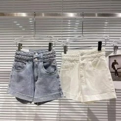 Reve Doll Essentials Jessica Bara Jillian High Waist Braided Denim Shorts