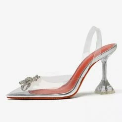 Reve Doll Essentials Jessica Bara Sancha Rhinestone Bowknot Clear Heels