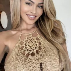 Jenna Jenovich Jessica Bara Ofelia Crochet Bikini Set