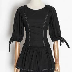 Jessica Bara Julian Lace Up Back Ruffle Mini Dress