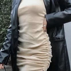 Jessica Bara Jolie Sleeveless Ruched Mini Dress