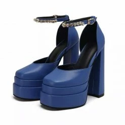 Reve Doll Essentials Jessica Bara Wanda Rhinestone Ankle Strap Platform Heels