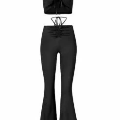 Jessica Bara Bridget Halter Top And Flare Pant Two Piece Set