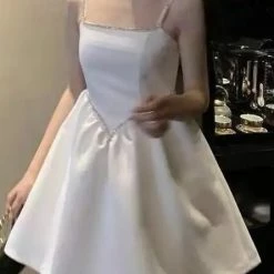 Jessica Bara Elsa Rhinestone Puffed Mini Dress