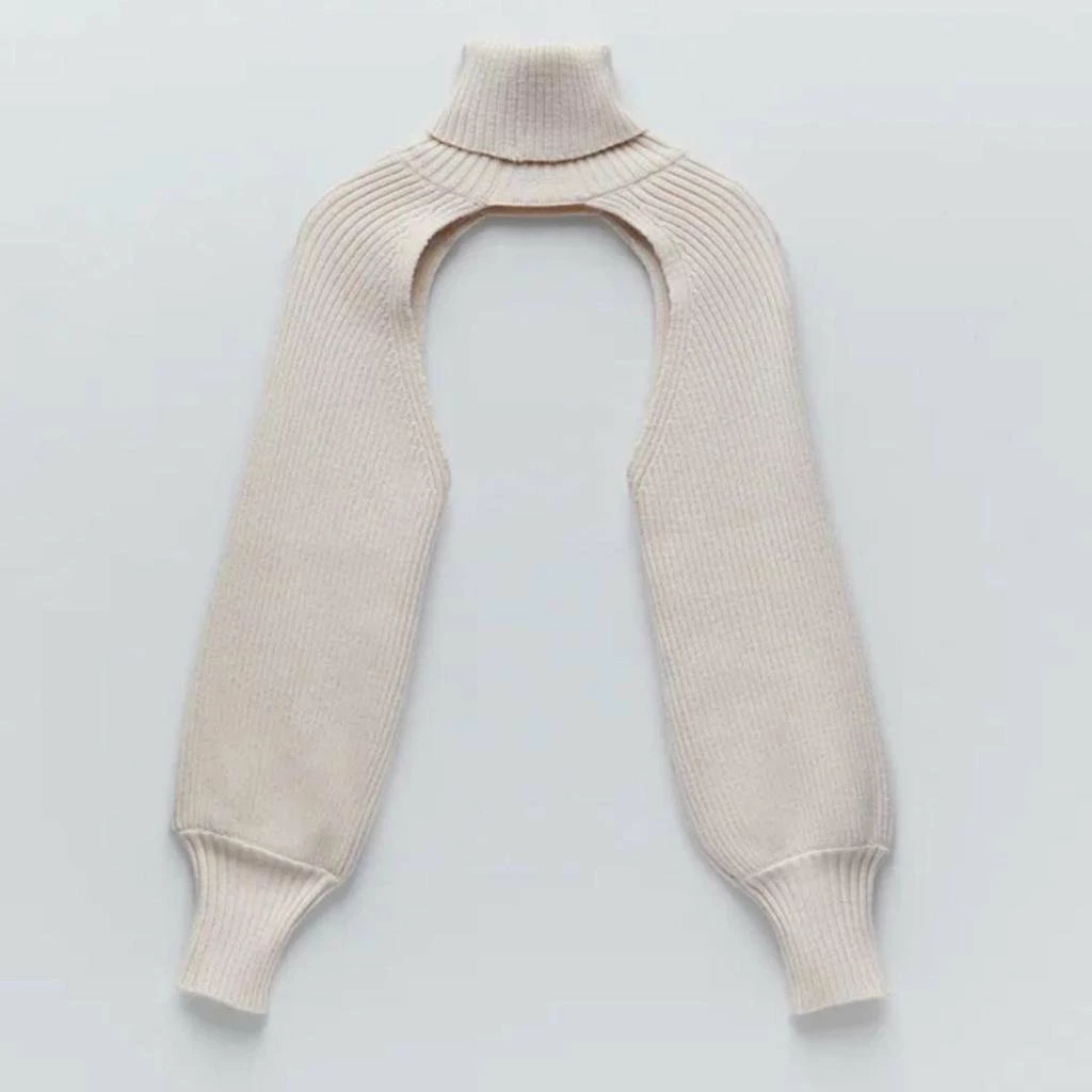 Jessica Bara Kingsley Turtleneck Knit Extreme Crop Top Influencer Style