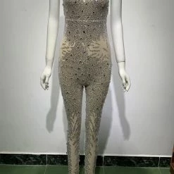 The Event Shop Jessica Bara Rogue Sequin Open Back Jumpsuit