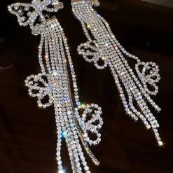 The Event Shop Jessica Bara Betty Butterly Crystal Fringe Earrings