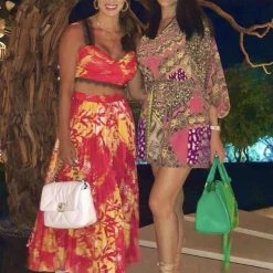 Jessica Bara Melina Crop Top And Pleated Maxi Skirt Two Piece Set