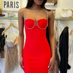 Jessica Bara Zahra Bandage Diamond Mini Dress