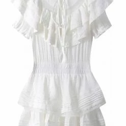 Summer Lovin' Jessica Bara Eva Short Sleeve Ruffle Mini Dress