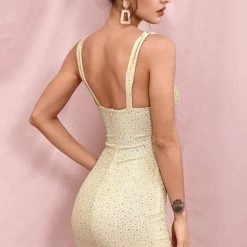 Jessica Bara Angeline Rhinestone Bodycon Mini Dress Influencer Style