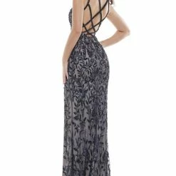 The Event Shop Colors Dress Bodycon Beaded Strappy Back Gown