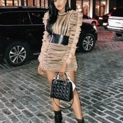 Influencer Style Jessica Bara Keke Lace Long Sleeve Dress