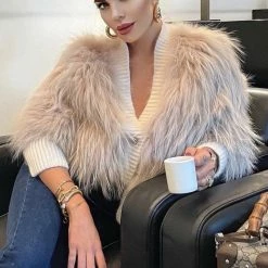 Influencer Style Jessica Bara Bernice Knitted Fur Jacket