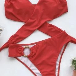 Jessica Bara Rafer Criss Cross High Waisted Bikini Set Poolside Essentials