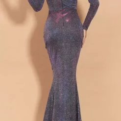 Jessica Bara Erika Glitter Cut Out Bodycon Maxi Dress