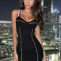 Jessica Bara Brock Bandage Crystal Mini Dress