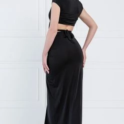 Jessica Bara Khaleesi Crop Top And Ruched Skirt Two Piece Set Two Piece Sets