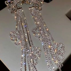 The Event Shop Jessica Bara Betty Butterly Crystal Fringe Earrings