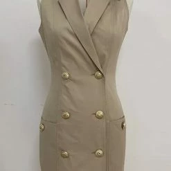 Jessica Bara Caitlyn Double Breasted Sleeveless Mini Dress