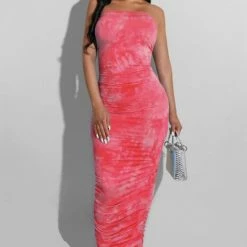 Summer Lovin' Jessica Bara Cressida Strapless Tie Dye Maxi Dress